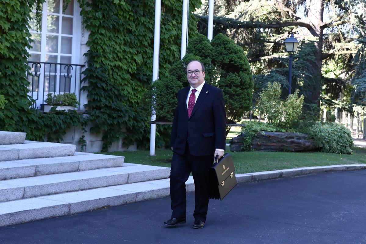 13/07/2021. The Minister for Culture and Sport, Miquel Iceta, arrives at the Council of Ministers building